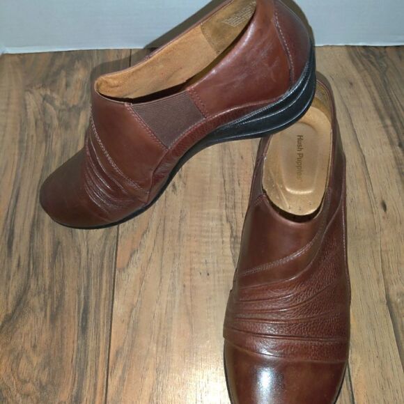 Hush Puppies Womens Brown Wedge Slip On Shoes Clogs Size: 9.5M. - Picture 8 of 9